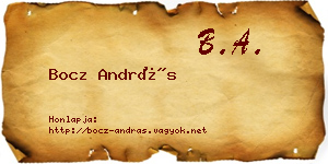 Bocz András névjegykártya