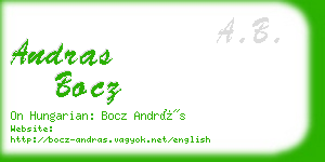 andras bocz business card